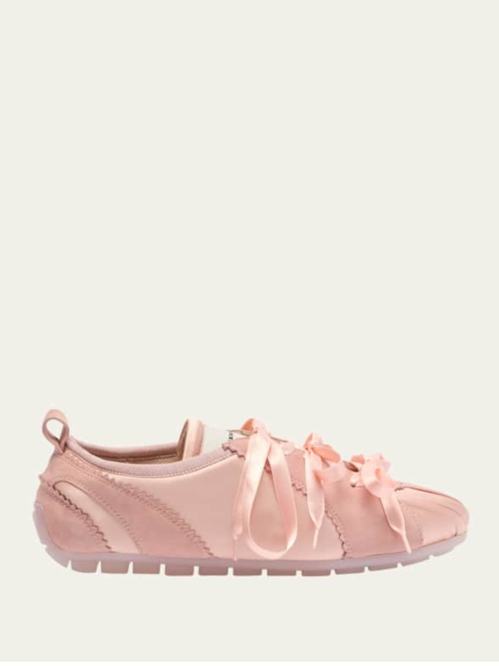 Simone Rocha Pink Satin-Ribbon Low-Top Sneakers